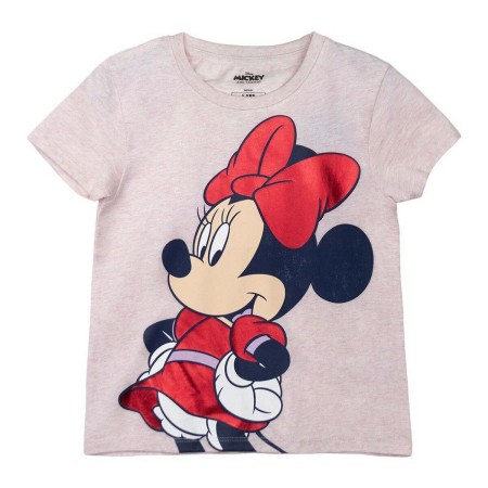 Maglia a Maniche Corte per Bambini Minnie Mouse Rosa