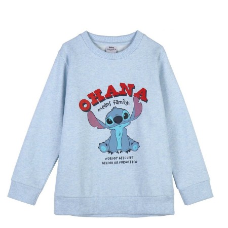 Felpa senza Cappuccio Unisex Stitch Azzurro Chiaro