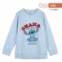 Felpa senza Cappuccio Unisex Stitch Azzurro Chiaro