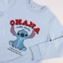 Felpa senza Cappuccio Unisex Stitch Azzurro Chiaro