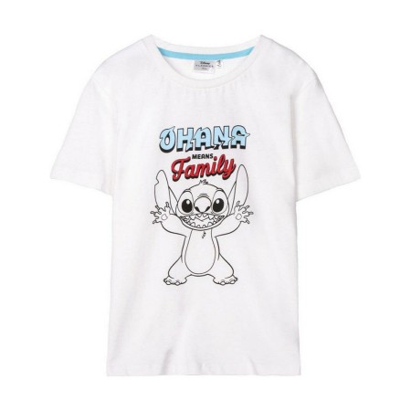 Maglia a Maniche Corte Stitch Bianco