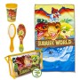 Set da Bagno da Viaggio per Bambini Jurassic Park 4 Pezzi Arancio