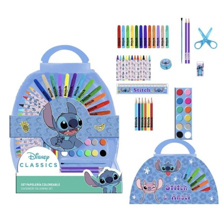 Set di Cancelleria Stitch Valigetta Azzurro Chiaro