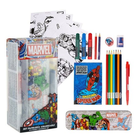 Set Scuola Marvel 16 Pezzi Rosso