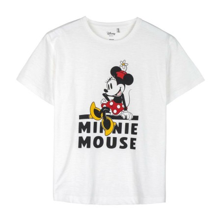 Maglia a Maniche Corte Donna Minnie Mouse Bianco