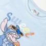 Maglia a Maniche Corte per Bambini Stitch Azzurro Chiaro