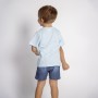 Maglia a Maniche Corte per Bambini Stitch Azzurro Chiaro