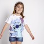 Maglia a Maniche Corte per Bambini Stitch Bianco