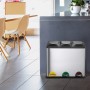 Secchio per Raccolta Differenziata Kitchen Move Zoe Argentato Con pedale