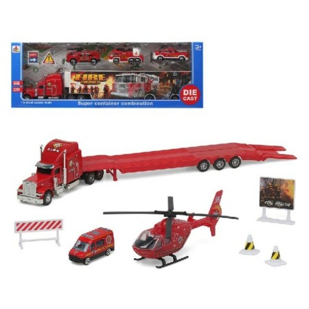 Playset Super Container Fire 39 x 14 cm Camion Porta-veicoli