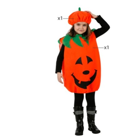 Costume per Bambini Arancio Zucca (2 Pezzi)