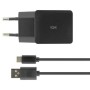 Caricabatterie da Parete + Cavo USB A con USB C KSIX USB Nero