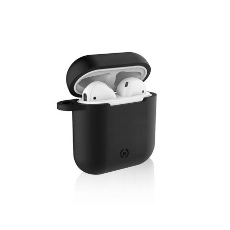 Custodia Protettrice Celly AIRPODS 1/2 GEN Auricolari Nero Silicone Plastica