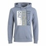 Felpa con Cappuccio Uomo Jack & Jones JJJIO SWEAT HOOD 12222894 Azzurro