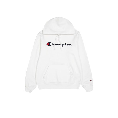 Felpa con Cappuccio Uomo Champion HOODED SWEATSHIRT 220253 WHT Bianco