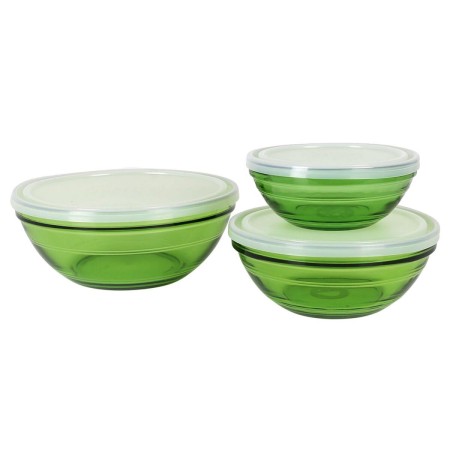 Set di Ciotole Duralex  3 Pezzi Verde Con coperchio