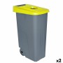 Secchio Spazzatura con Ruote Denox 85 L Giallo 58 x 41 x 76 cm