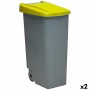 Secchio Spazzatura con Ruote Denox 110 L Giallo 58 x 41 x 89 cm