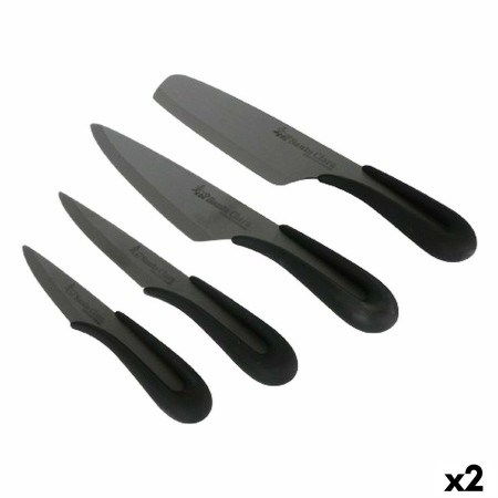 Set di Coltelli Santa Clara Ceramica 4 Pezzi Nero 17 cm 17 (2 Unità)