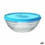 Porta Pranzo Rotondo con Coperchio Duralex FreshBox Azzurro 310 ml (12 Unità)