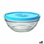 Porta Pranzo Rotondo con Coperchio Duralex FreshBox Azzurro 970 ml ø 17 x 7 cm (8 Unità)