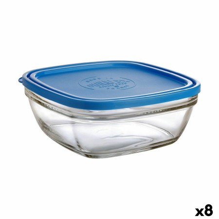 Porta Pranzo Quadrato con Coperchio Duralex FreshBox Azzurro 2 L 20 x 20 x 8 cm (8 Unità)