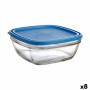 Porta Pranzo Quadrato con Coperchio Duralex FreshBox Azzurro 2 L 20 x 20 x 8 cm (8 Unità)