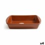 Teglia da Cucina Inde Vitro Azofra Argilla cotta Rettangolare 35 x 25 x 6 cm (4 Unità)