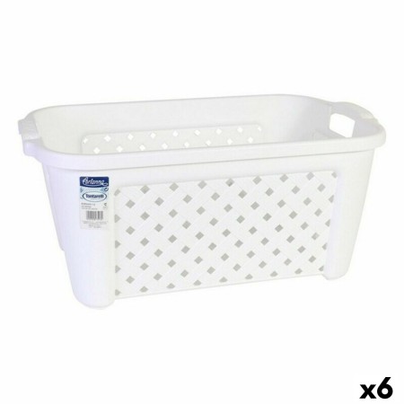 Cesto per i Panni Tontarelli 8065405/112 35 L Bianco Rettangolare 58 x 38 x 26 cm (6 Unità)