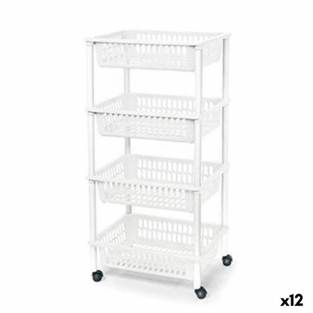 Carrello per Verdure Tontarelli Mito 4 Plastica Bianco 40 x 29 x 62 cm (12 Unità)