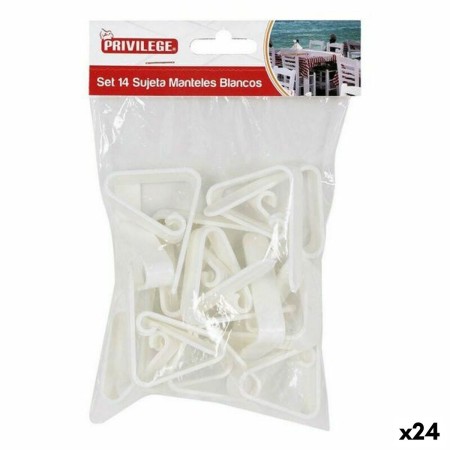 Molletta per Mantenere la Tovaglia Privilege 59443 14 pcs Bianco 4,5 cm (14 Parti) (24 Unità) (4,5 cm)