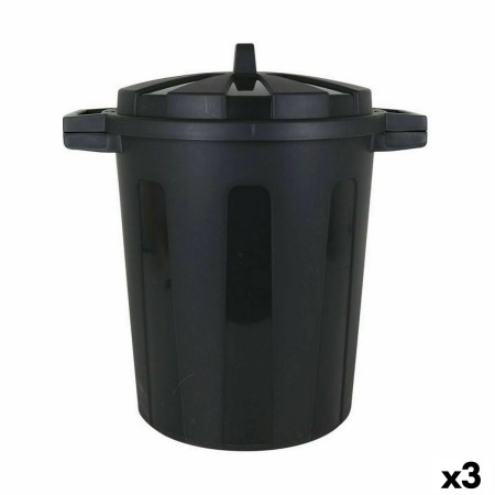 Secchio per la Spazzatura Dem 50 L Nero 55 x 41 x 54 cm (3 Unità)