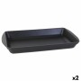 Teglia da Cucina Inde Ferro Fuso Nero 50 x 30 x 6,5 cm (2 Unità)