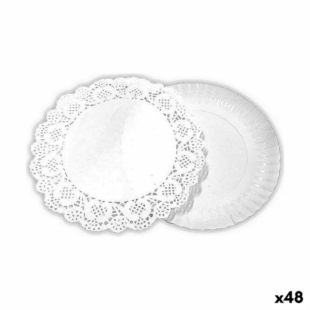 Base per torta Algon Bianco 16 x 16 x 1,5 cm Rotonda (4 Pezzi) (48 Unità)