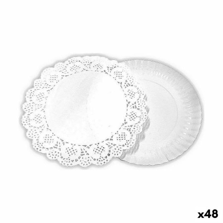 Base per torta Algon Bianco 25 x 25 x 2 cm Rotonda (2 Pezzi) (48 Unità)