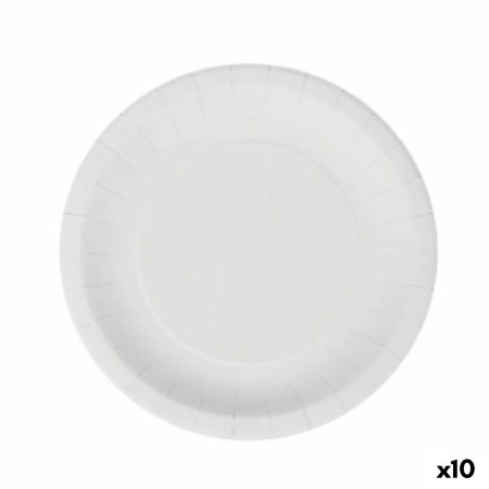 Set di piatti Algon Monouso Bianco Cartone 20 cm (10 Unità)