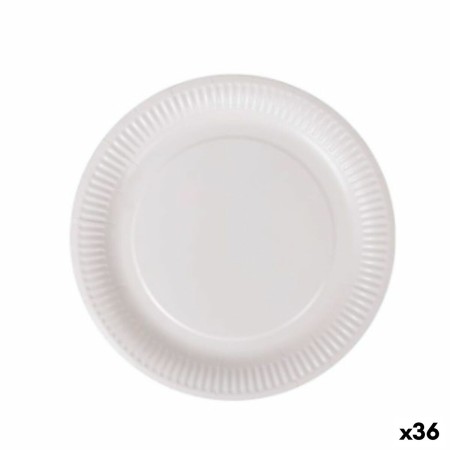 Set di piatti Algon Monouso Bianco Cartone 23 cm (36 Unità)