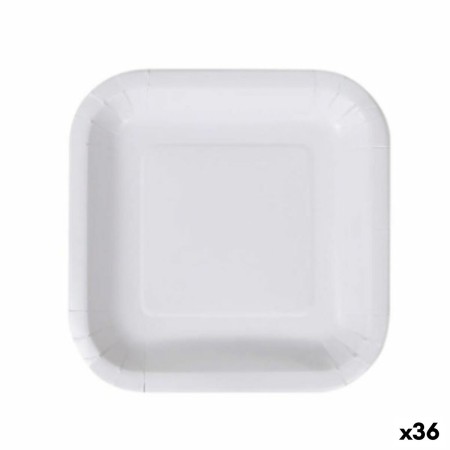 Set di piatti Algon Monouso Bianco Cartone 20 cm (36 Unità)