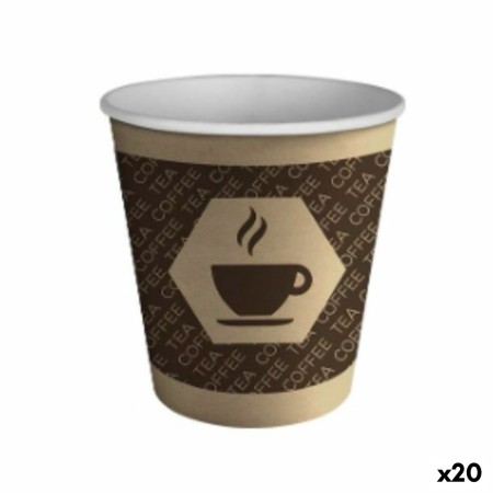 Set di Bicchieri Algon Cartone Monouso Caffè 20 Unità (100 Pezzi)