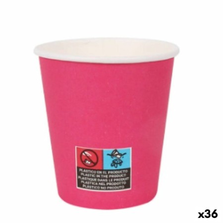 Set di Bicchieri Algon Cartone Monouso 200 ml Fucsia 36 Unità (24 Pezzi)