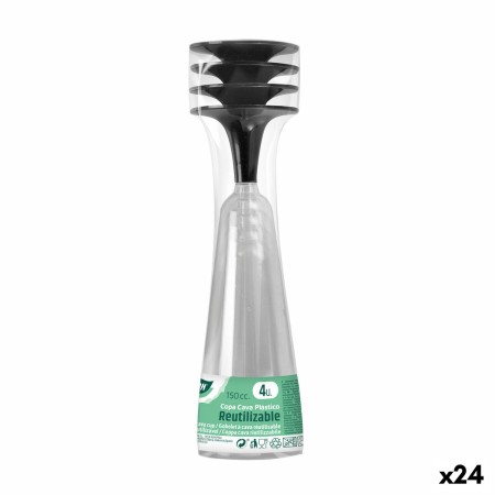 Calici da champagne riutilizzabili Algon Nero 24 Unità 150 ml (4 Pezzi)