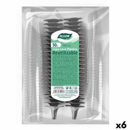 Calici da champagne riutilizzabili Algon Nero 6 Unità 150 ml (50 Pezzi)