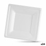 Set di piatti Algon Monouso Bianco Canna da Zucchero Quadrato 20 cm (24 Unità)