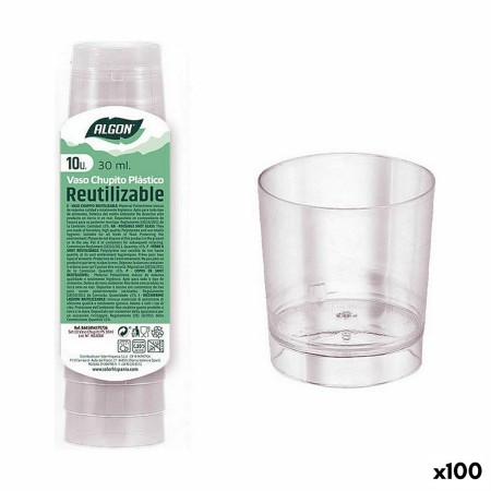 Set di Bicchierini da Chicchetto Algon Riutilizzabile polistirene 10 Pezzi 30 ml (100 Unità)