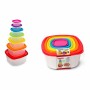 Set di scatole porta pranzo Privilege Multicolore Impilabile Quadrato 7 Pezzi (12 Unità)