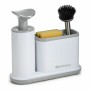 Dispenser di Sapone 2 in 1 per Lavandino Quttin Bianco Grigio 21,5 x 8 x 20 cm (8 Unità)