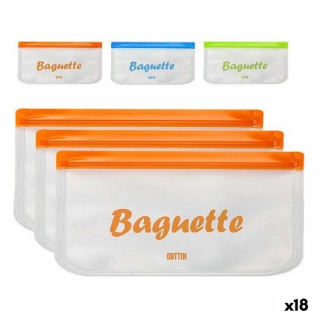 Sacchetto Riutilizzabile per Alimenti Quttin 3 Pezzi 30 x 15 cm (18 Unità)