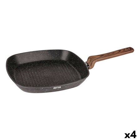 Padella griglia Quttin Ecological Nero Alluminio Forgiato 28,5 x 48,5 cm (4 Unità)