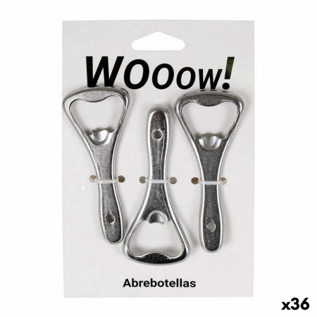 Apribottiglie Wooow Argentato Set 3 Pezzi (36 Unità)