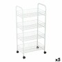 Carrello per Verdure Confortime Bianco Metallo 4 Mensole 36 x 26,5 x 86 cm (5 Unità)